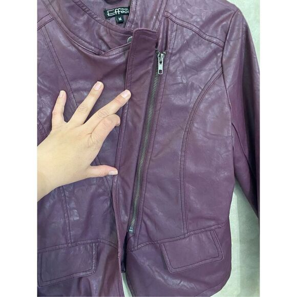 Creazioni Effeci Purple Moto Jacket Size Medium - Picture 6 of 7